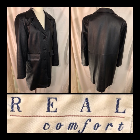 Black Leather Coat - Picture 4 of 5